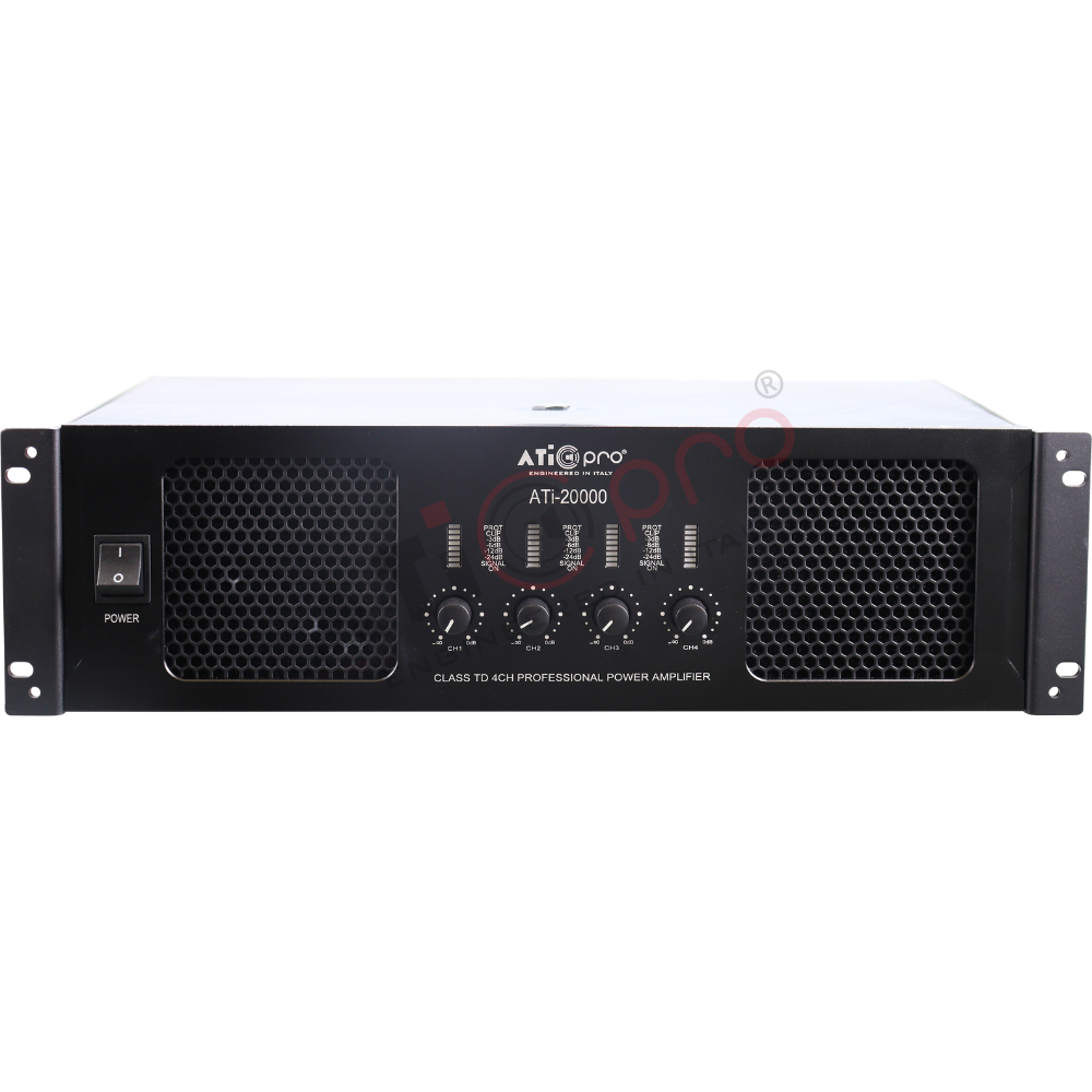 4 Channel 10800 Watt DJ Amplifier Model ATI 20000 for Massive Sound Power