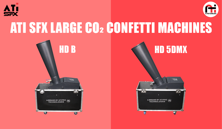 ATI SFX Large CO₂ Confetti Machines: HD B & HD 5DMX for High-Impact Stage Effects