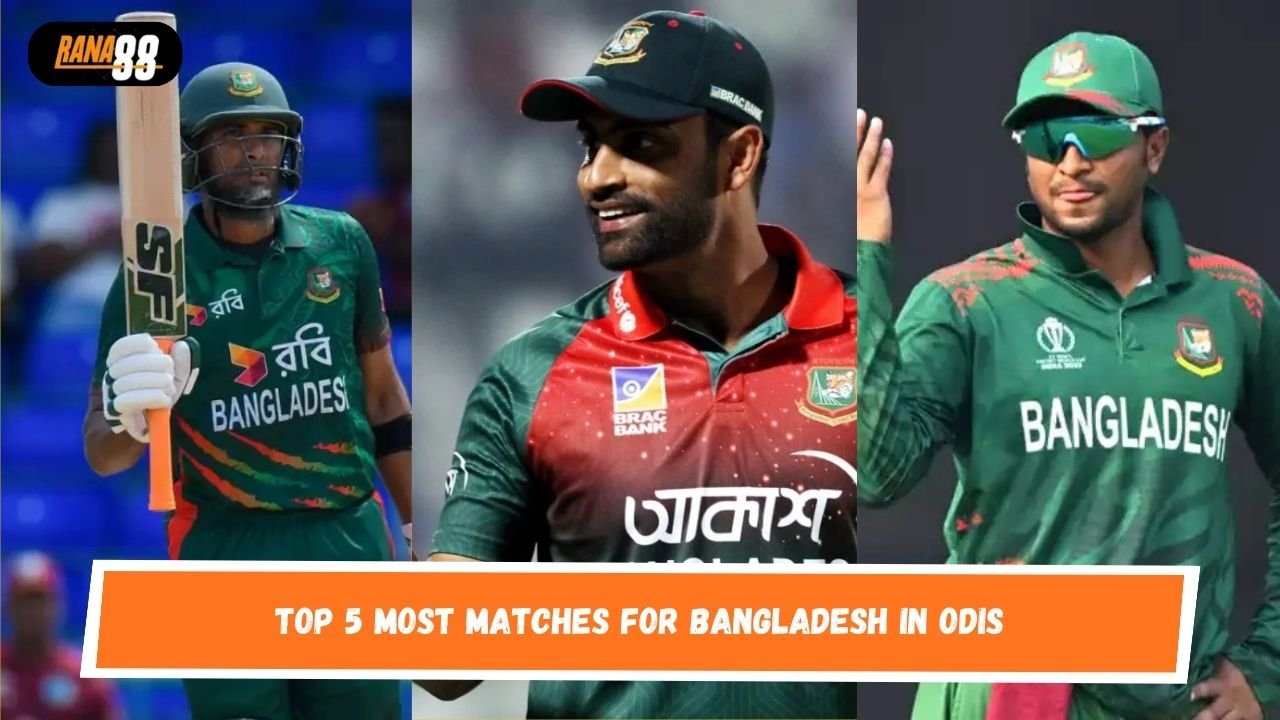 Top 5 Most matches for Bangladesh in ODIs