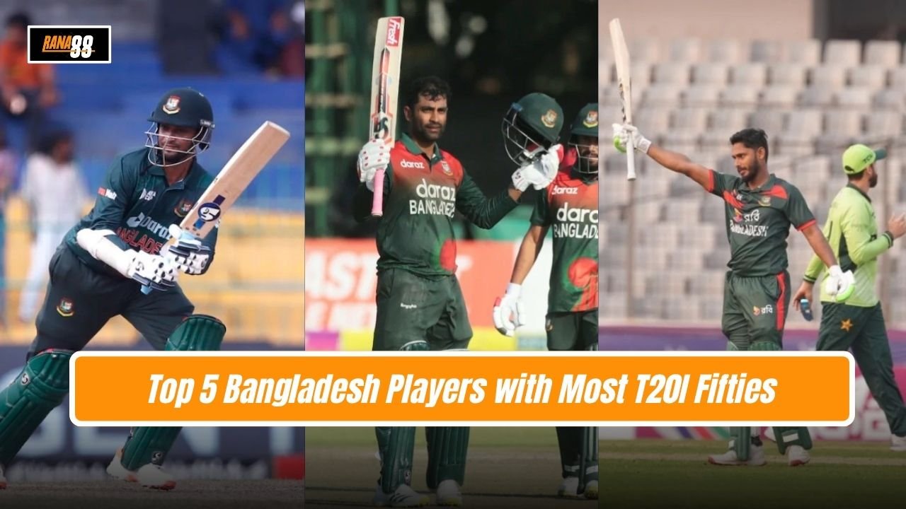 Top 5 Bangladesh Players with Most T20I Fifties