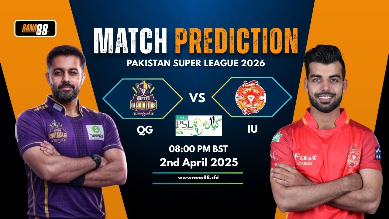 QG vs IU Match Prediction by Rana88, 9th PSL T20I