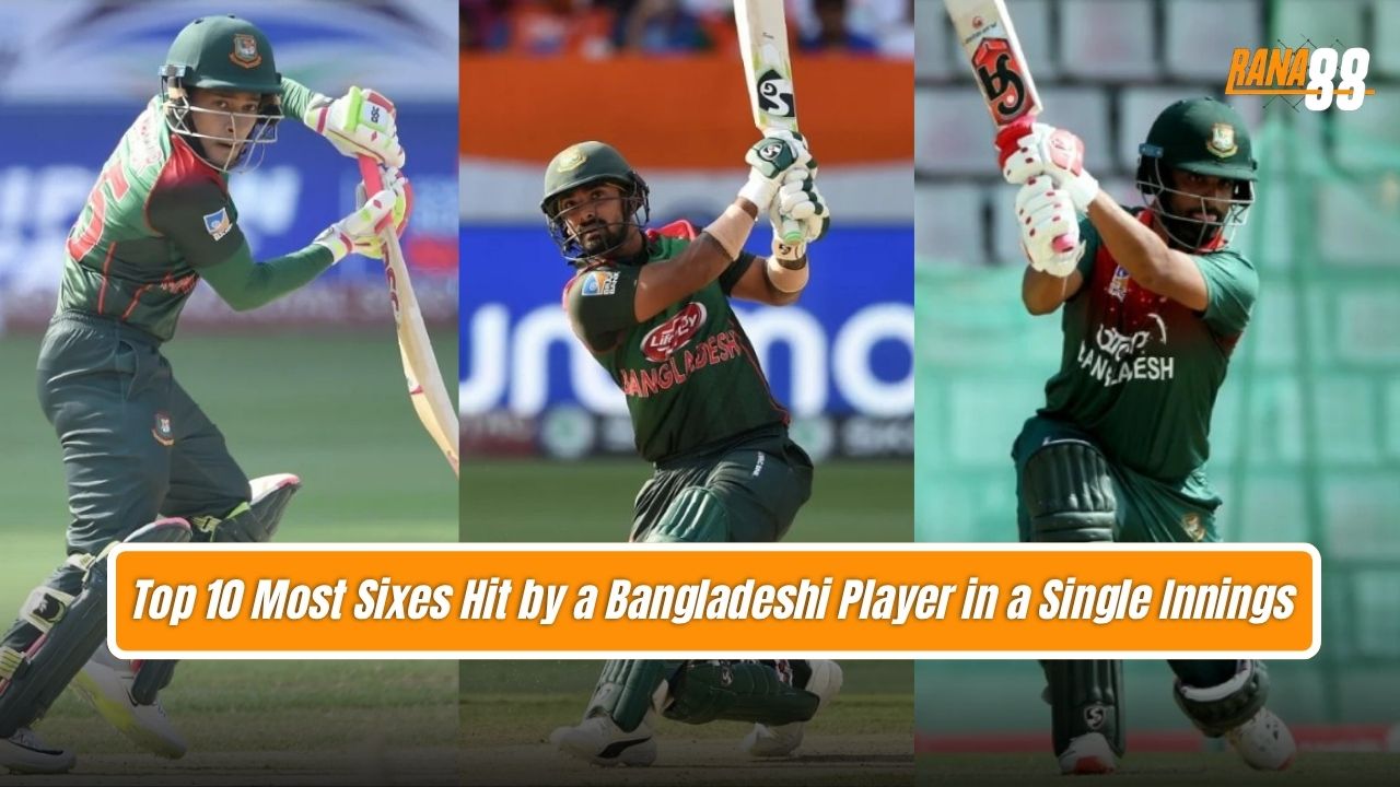 Top 10 Most Sixes Hit by a Bangladeshi Player in a Single Innings