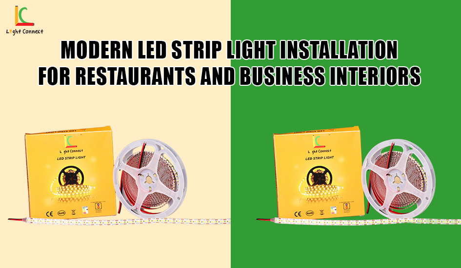 Modern LED Strip Light Installation for Restaurants and Business Interiors