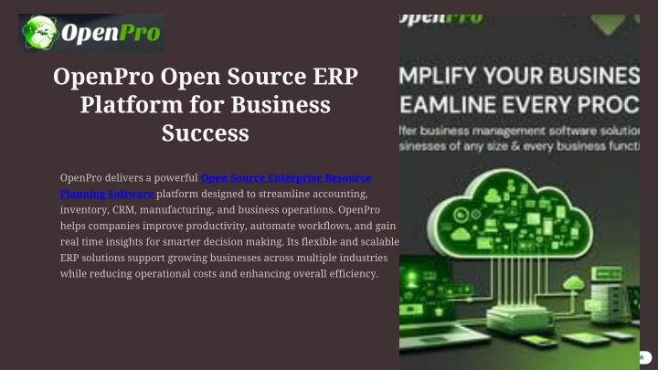 PPT - OpenPro Open Source ERP Platform for Business Success PowerPoint Presentation - ID:14825936