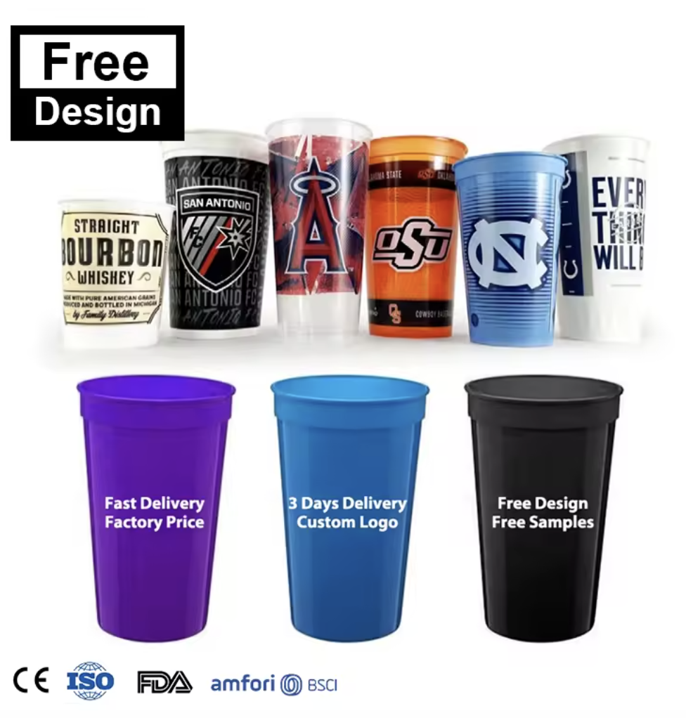 Affordable Stadium Cups with Logo – Lanyards Plus UK