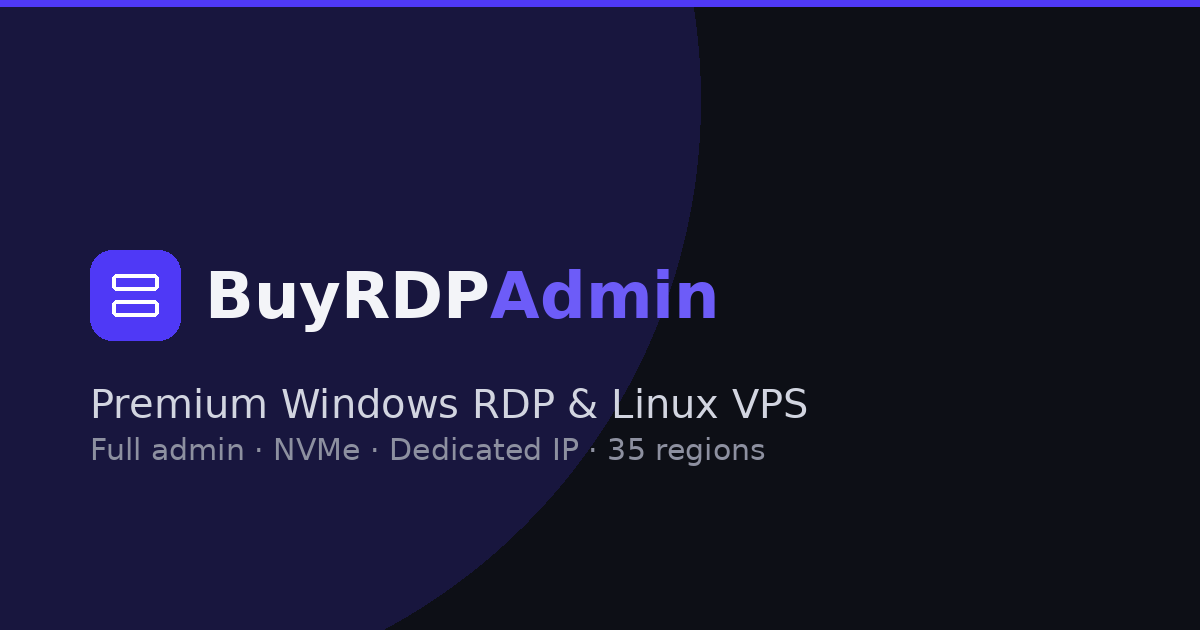 Buy RDP Admin | Private RDP with Admin Access/Credit Card