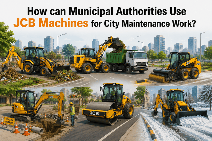How can municipal authorities use jcb machines for city maintenance work?