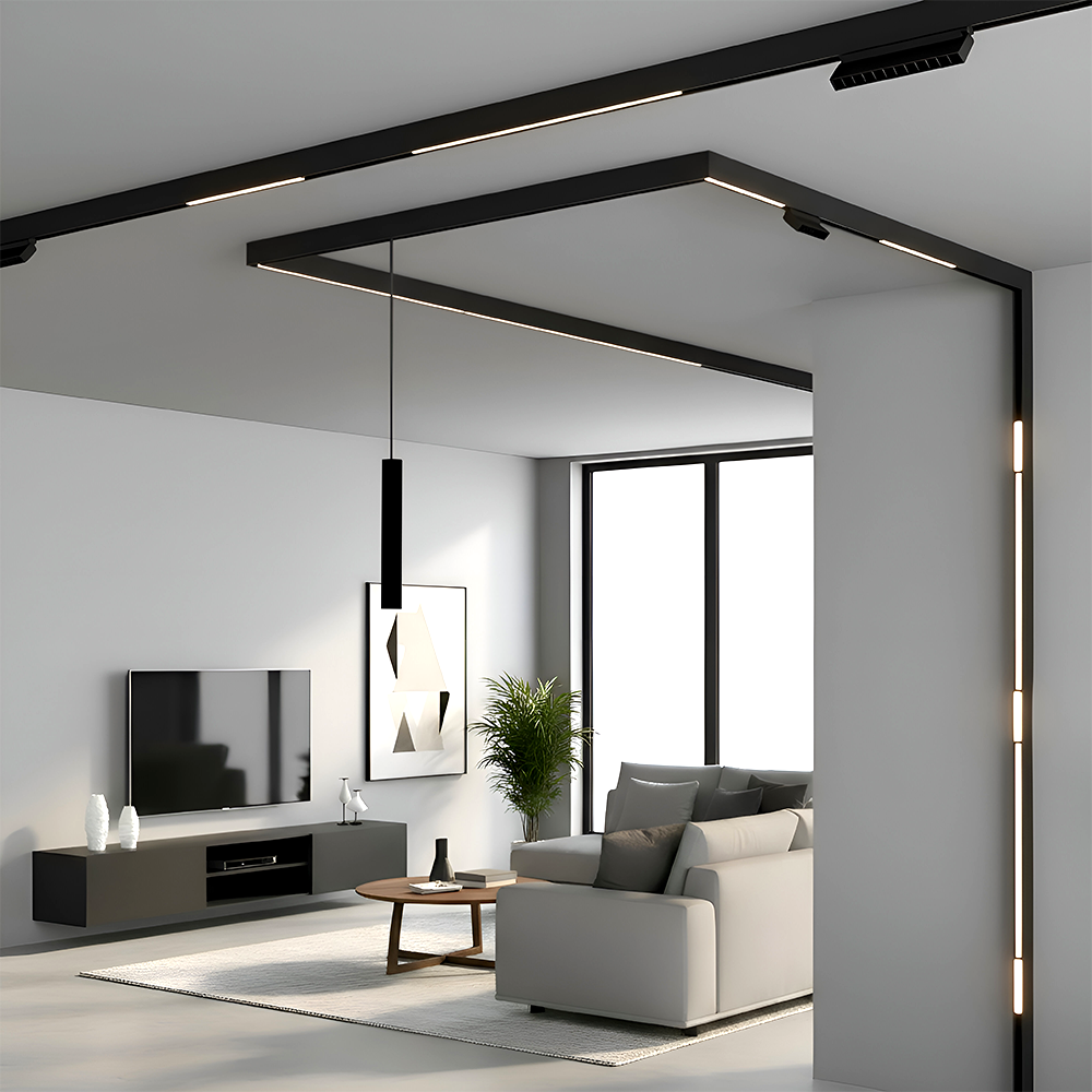 Surface Track Light 1 Meter Black White for Modern Lighting Installation