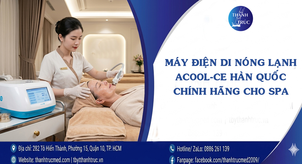 Máy điện di nóng lạnh ACOOL-CE Hàn Quốc chính hãng cho spa - Thanh Trúc Med