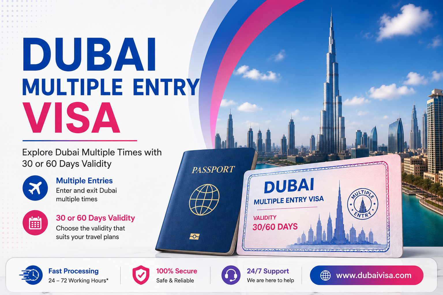 Dubai Multiple Entry Visa 2026 | 30 & 60 Day Options